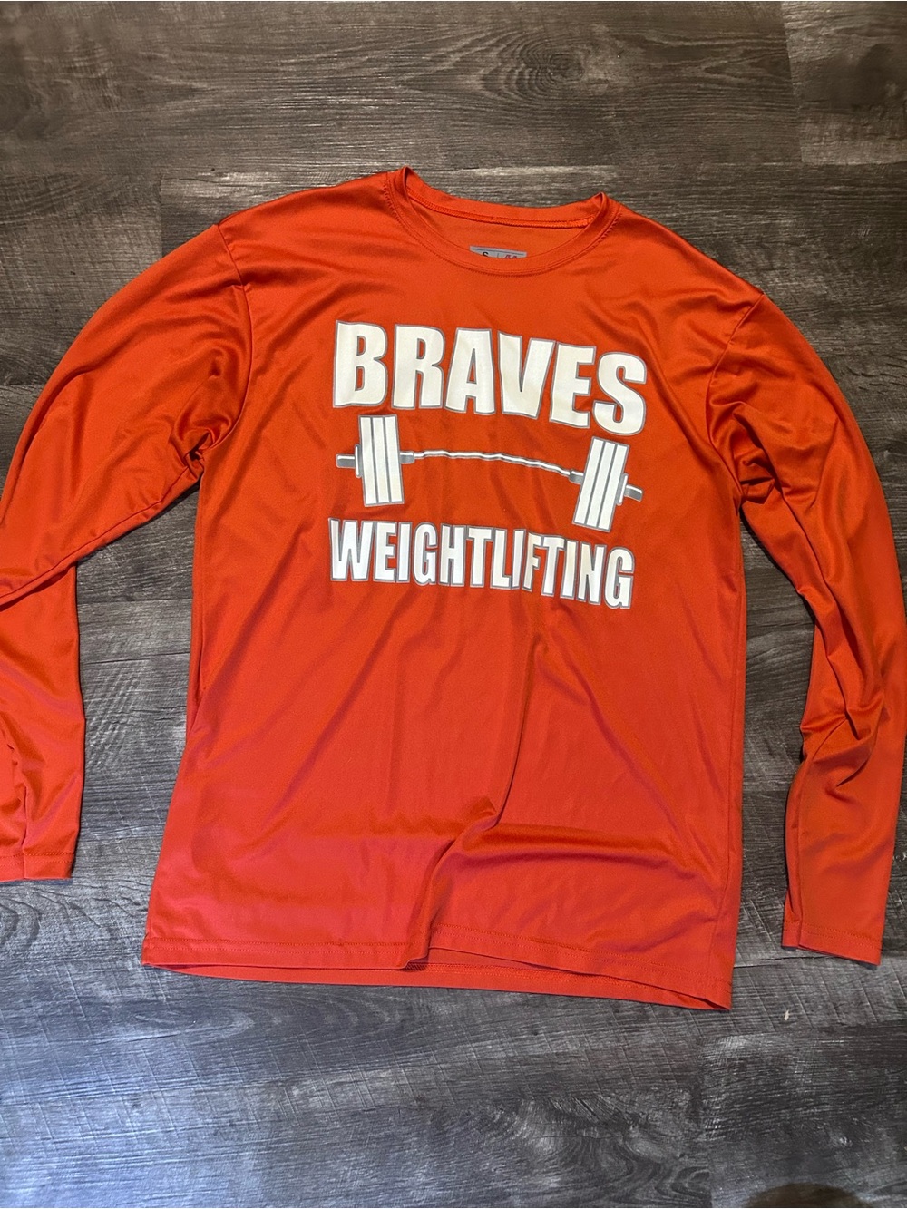 Braves Weightlifting Long Sleeve Performance Shirt - Orange